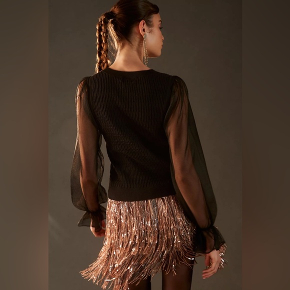 Anthropologie Maeve Sheer-Sleeve Sweater - Picture 2 of 11